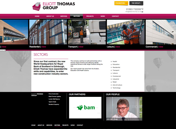 A Hole Productions - Artwork and Design - Elliot Thomas Group - Website